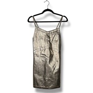 For Love & Lemons Champagne Metallic Strappy Back Mini Dress Size XS - “Adele”